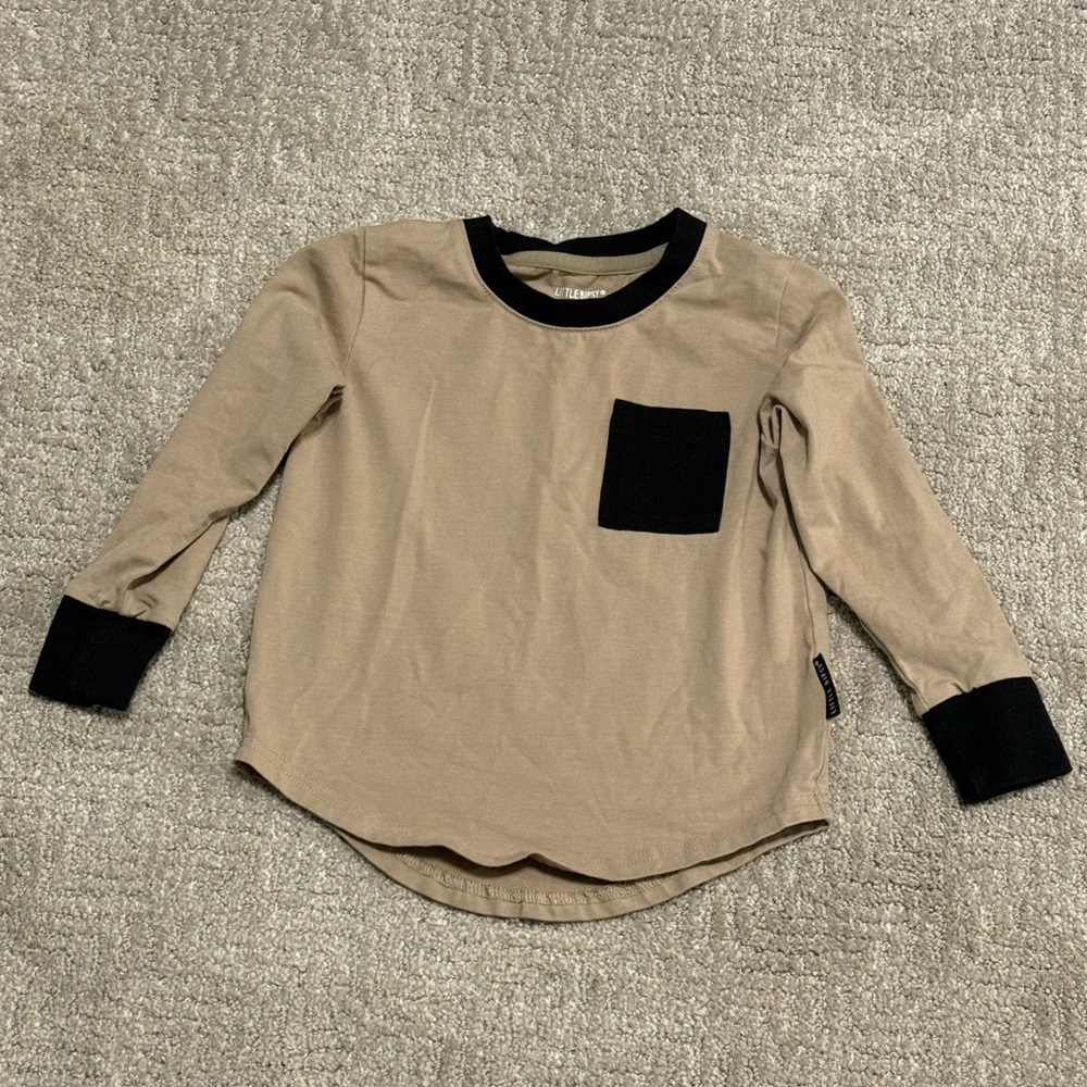 Little Bipsy Two Toned Pocket Tee - Greige